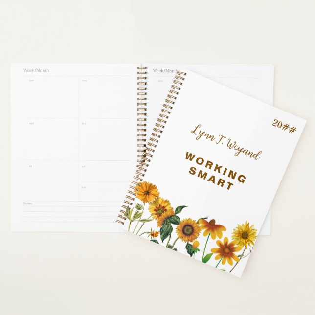 Sonnenblume Individueller Name Heller Blumenplaner Planer (Anzeige)