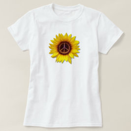 Sonnenblume inneres Friedenssymbol Signieren Ukrai T-Shirt