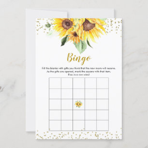 Sonnenblume ist auf dem Weg Baby Shower Bingo Game Einladung