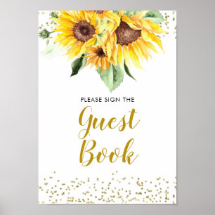 Sonnenblume ist auf dem Weg Baby Shower Guest Book Poster