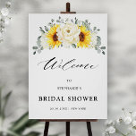 Sonnenblume Ivory Peony Brautparty Willkommenspend Poster<br><div class="desc">Das elegante,  moderne Blumenposter im Mittelsommer-Brautparty bietet einen Blumenstrauß mit Aquarellblüten und Peonies in den Farbtönen Gelb,  Elfenbein,  üppig grüne botanische Blätter und Eukalyptus. Weitere passende Designs und Variationen finden Sie in meinem "Blitzweddingpaperie" Shop. Und zögern Sie nicht,  mich für weitere Anpassungen oder Match-Artikel zu kontaktieren.</div>