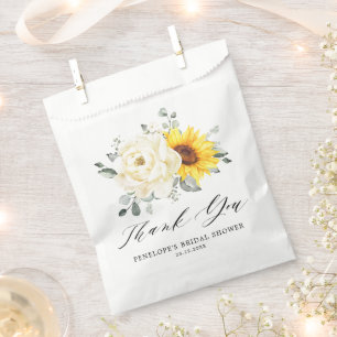 Sonnenblume Ivory Peony Floral Brautparty Geschenktütchen