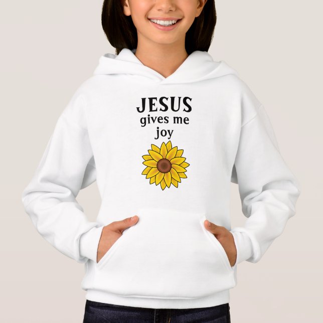 Sonnenblume Jesus gibt mir Freude Hoodie (Vorderseite)