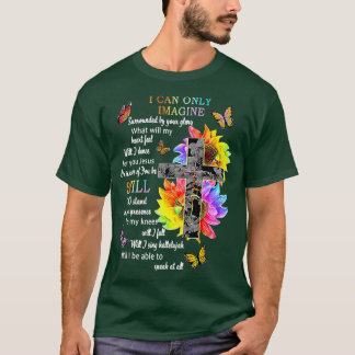 Sonnenblume Jesus Kreuz Schmetterling kann ich mir T-Shirt