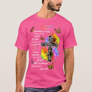 Sonnenblume Jesus Kreuz Schmetterling kann ich mir T-Shirt