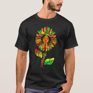 Sonnenblume Juneteenth 1865 Freiheit Fist Black Wo T-Shirt