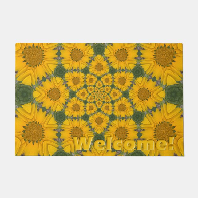 Sonnenblume Kaleidoskop Fußmatte (Vorderseite)