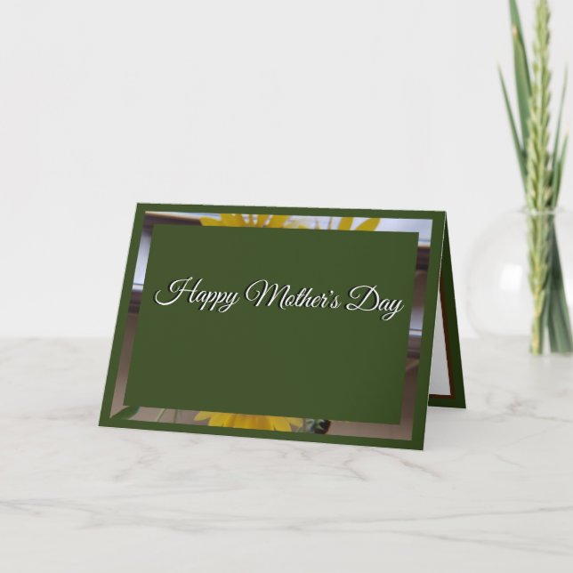 Sonnenblume Kaleidoskop Grüne Mütter Tageskarte Feiertagskarte (Vorderseite)