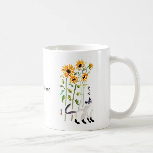 Sonnenblume-Katzen-Tasse Tasse (Rechts)