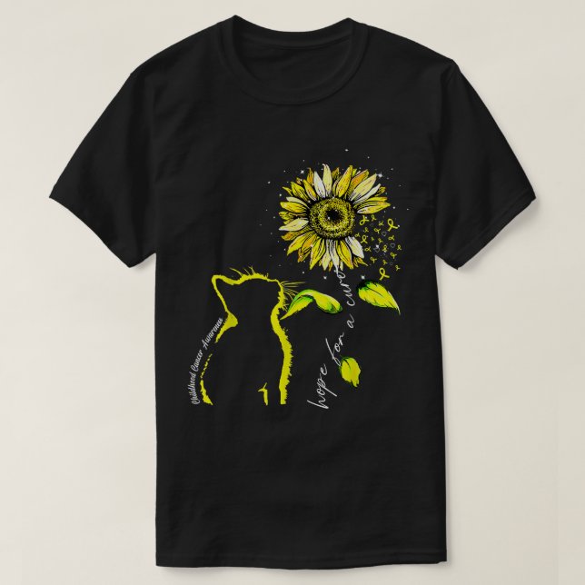 Sonnenblume Katzengelbe Kindheit Krebs Bewusstsein T-Shirt (Design vorne)