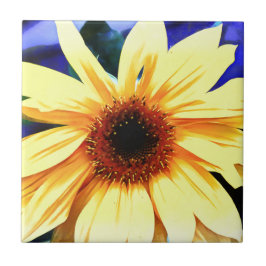 Sonnenblume-Keramik-Fliese klein (4,25" x 4,25") Fliese