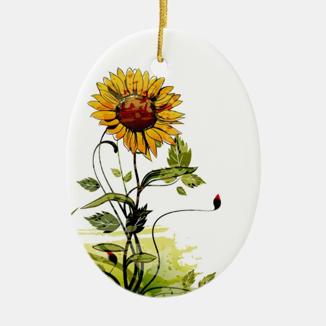Sonnenblume Keramikornament (Vorne)