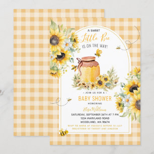 Sonnenblume Kleine Biene ist auf dem Weg Baby Dusc Einladung