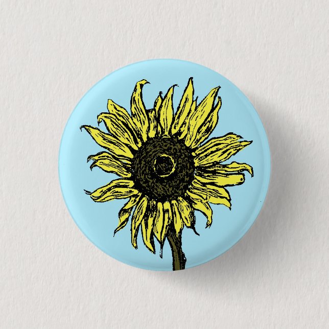 Sonnenblume - Knopf Button (Vorderseite)