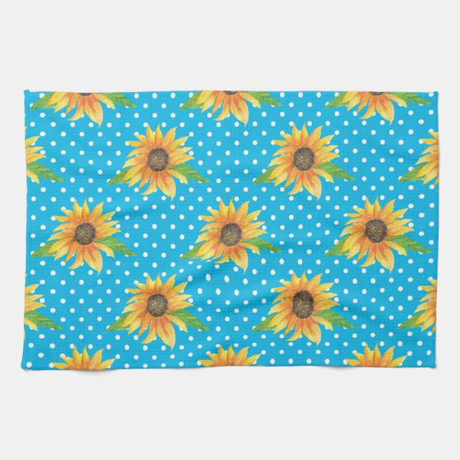 Sonnenblume Kontur Geschirrtuch (Horizontal)