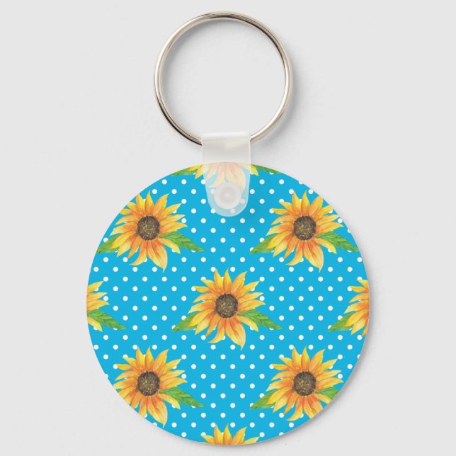 Sonnenblume Kontur Schlüsselanhänger (Vorderseite)