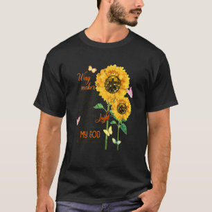 Sonnenblume Kreuz Glaube Jesus Butterfly Christlic T-Shirt