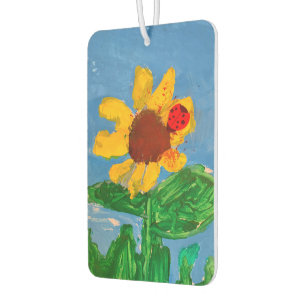 Sonnenblume "Kunst von Kindern" Autolufterfrischer