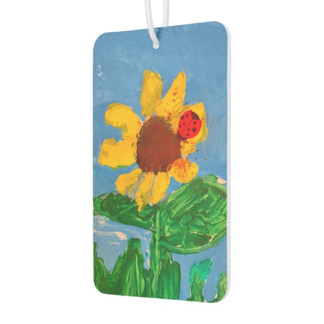 Sonnenblume "Kunst von Kindern" Autolufterfrischer (Links)