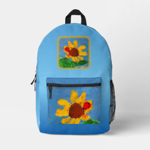 Sonnenblume "Kunst von Kindern" Bedruckter Rucksack