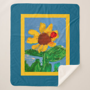 Sonnenblume "Kunst von Kindern" Sherpadecke