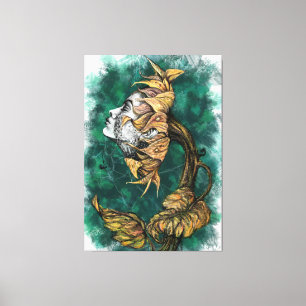 Sonnenblume Lady Surrealismus Canvas Print - Maler Leinwanddruck