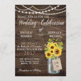 Sonnenblume Land Mason Jar Hochzeit Einladung