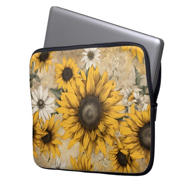 Sonnenblume Laptopschutzhülle (Vorderseite Links)