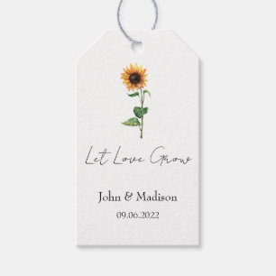 Sonnenblume   Lass Liebe wachsen Hochzeits Samen  Geschenkanhänger