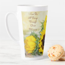 Sonnenblume Latte Tasse Philippianer 4:13 Schrift