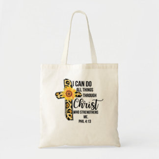 Sonnenblume Leopard Cheetah Print Cross Jesus Chri Tragetasche