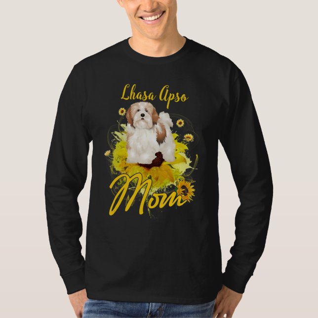 Sonnenblume Lhasa Apso Mama Hund Mutter T-Shirt (Vorderseite)