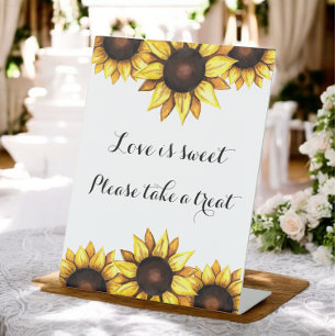 Sonnenblume Liebe ist ein süßes Hochzeitsheiß Sockelschild