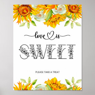 Sonnenblume Liebe ist süß Poster