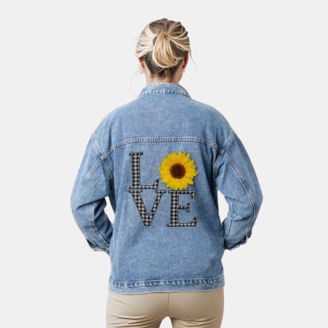 Sonnenblume-Liebe Jeansjacke (Modell)