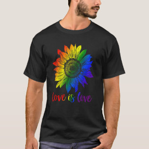Sonnenblume Liebe Liebe Lgbt Regenbogen Gay Lesbia T-Shirt