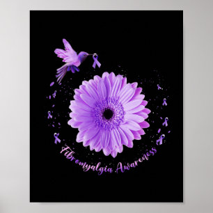 Sonnenblume Lila Ribbon Fibromyalgie Bewusstsein Poster