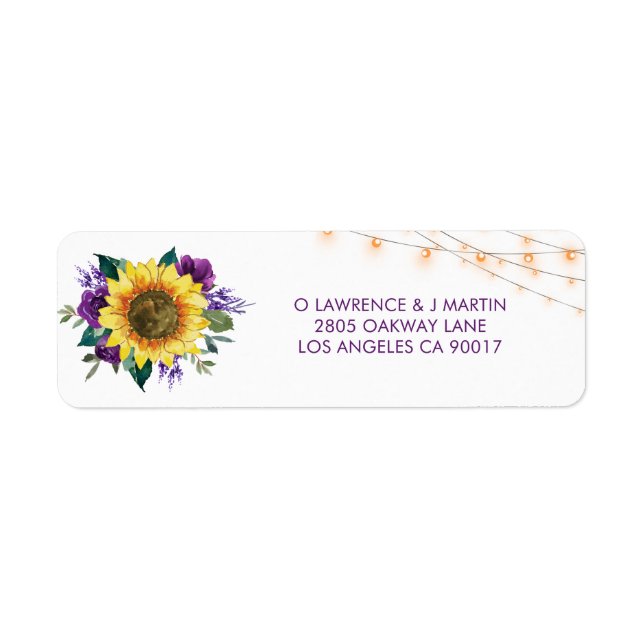 Sonnenblume Lila Rose Lights Hochzeitadresse (Vorne)