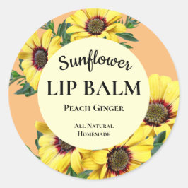 Sonnenblume Lip Balm Beruflich Rundsticker Runder Aufkleber