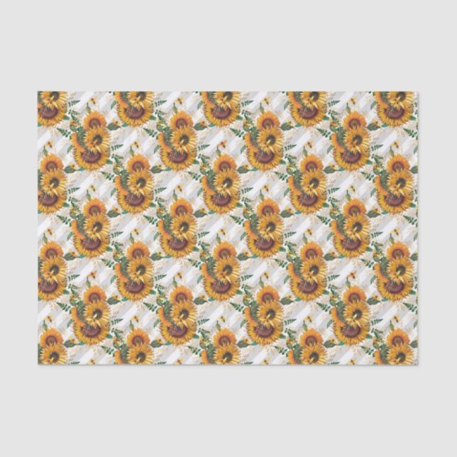 Sonnenblume Lover Bee Honeycomb Muster Seidenpapier (Vorderseite)