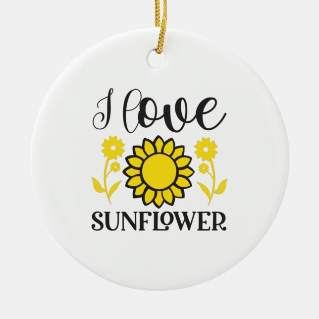 Sonnenblume Lover | I Liebe Sonnenblumen Keramik Ornament (Vorne)
