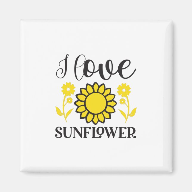 Sonnenblume Lover | I Liebe Sonnenblumen Magnet (Vorne)