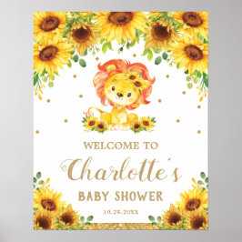 Sonnenblume Löwe Baby Dusche Geburtstag Begrüßungs Poster