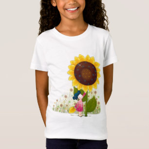 Sonnenblume-Mädchen-Shirt T-Shirt