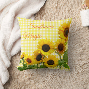 Sonnenblume Magie Sonnenschein Happy Yellow White Kissen