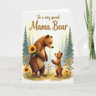 Sonnenblume Mama Bär Liebskarte Karte