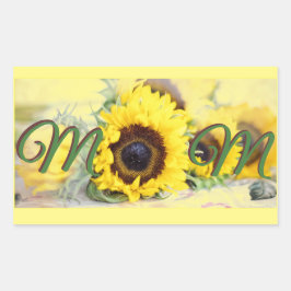 Sonnenblume-Mama Rechteckiger Aufkleber