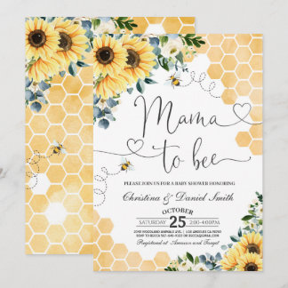 Sonnenblume Mama zu Bee Baby Dusche Einladung