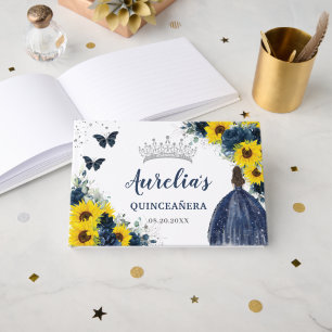 Sonnenblume Marine Blauer Prinzessin Silver Quince Gästebuch