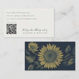 Sonnenblume Marine qr Code Social Media Hochzeitka Visitenkarte